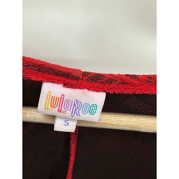 Lularoe Cardigan Women SMALL Red Lace Long Sleeve Open Front Stretch Cover-Up - Picture 5 of 8